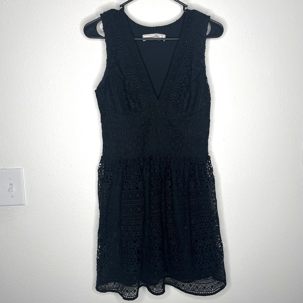 Abercrombie and Fitch black lace mini dress